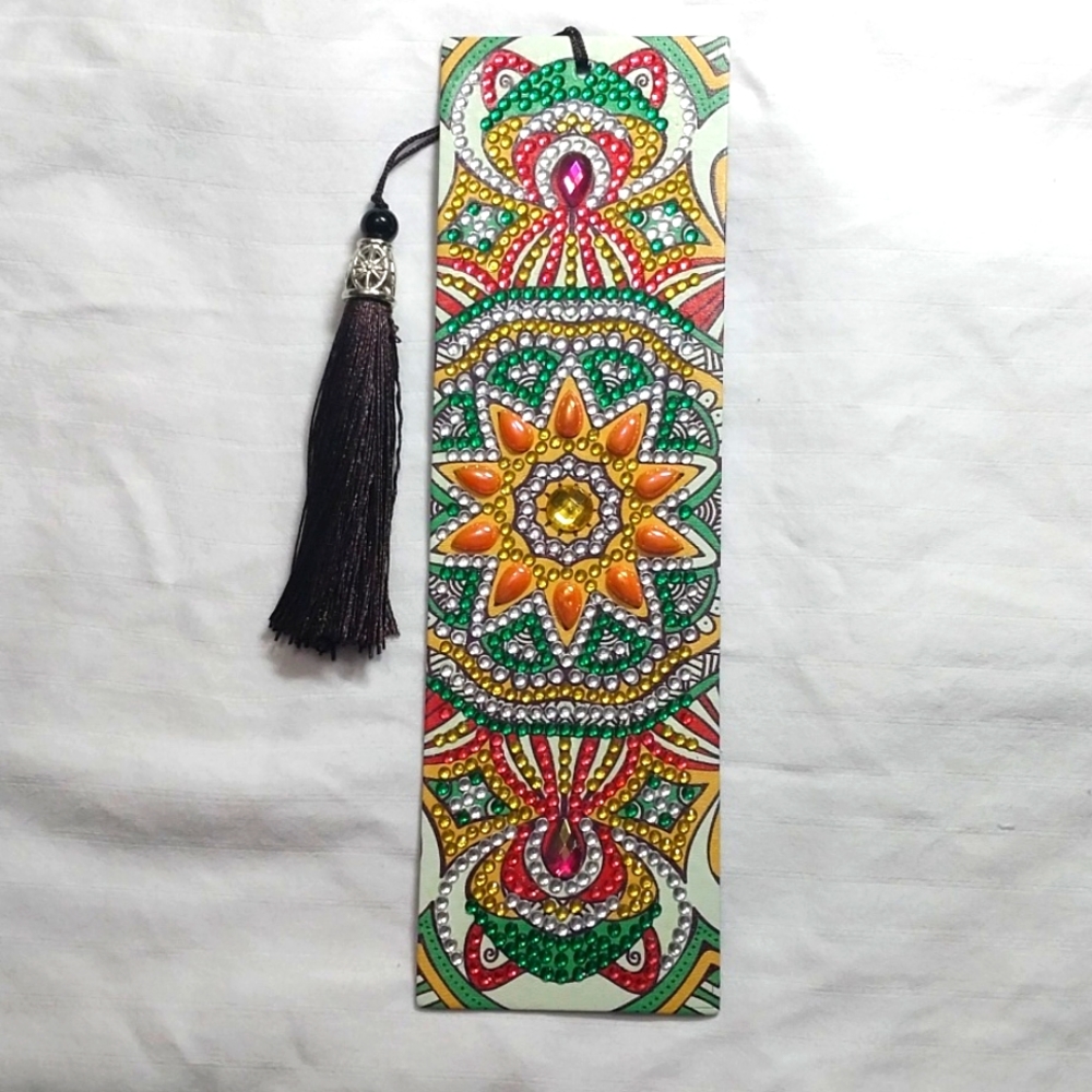 Completed Diamond Art Leather Bookmark